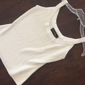 Christine phillipe beaded tank sweater
